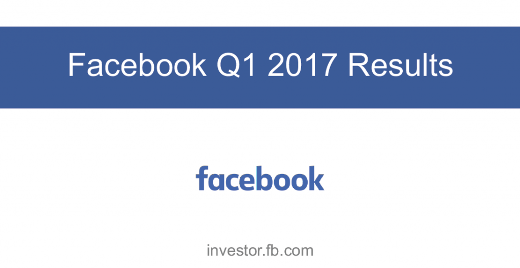 Facebook Q1 2017 Earnings, Facebook continues to grow with more than 1.9 billion people now using Facebook every month and almost 1.3 billion using it every day. Find out more about Facebook revenue in the Digital Marketing Community.