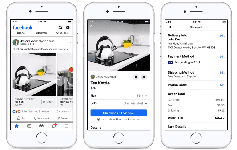 Facebook announced that it's testing two shopping ads format features to support direct sales for marketers on Facebook and Instagram platforms.