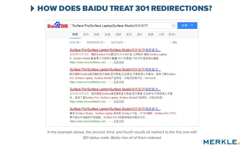 HOW DOES BAIDU TREAT 301 REDIRECTIONS, 2019