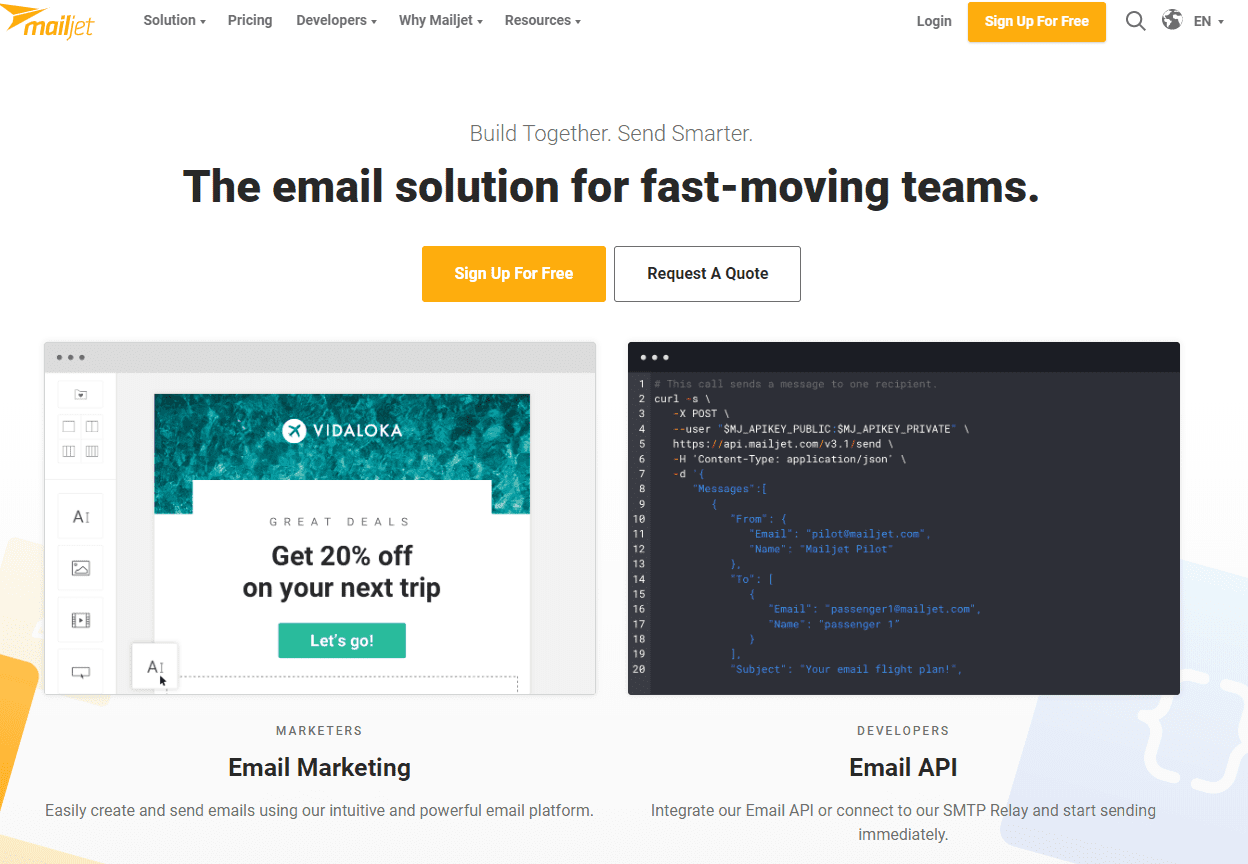 Mailjet, one of the best email marketing tools, email marketing software, Mailchimp Alternatives for 2020