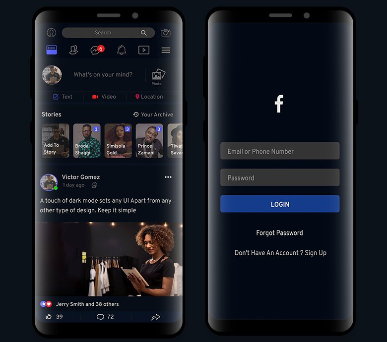 Facebook Dark Mode for Android and iOS