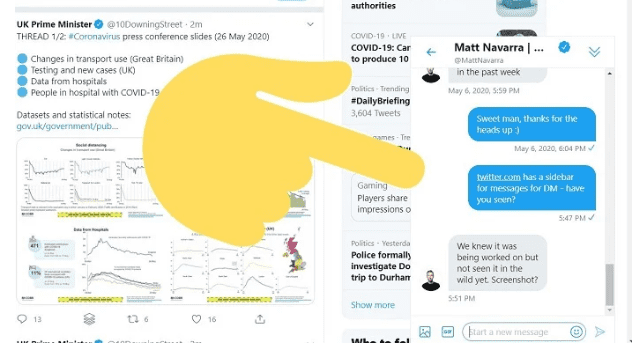 Twitter DMs Are Tested to Messenger-Like Display | DMC 