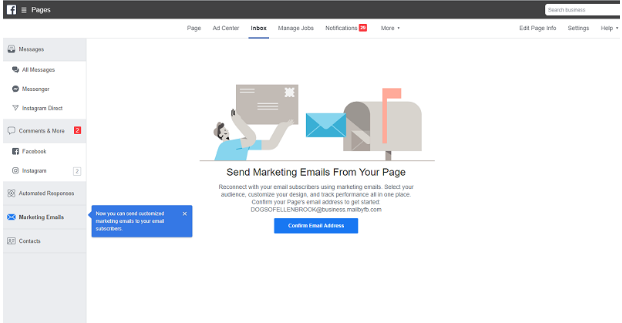 Facebook Allows Sending Marketing Emails Via Facebook Pages