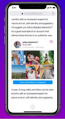Instagram's New Option To Embed Users Profiles on Websites