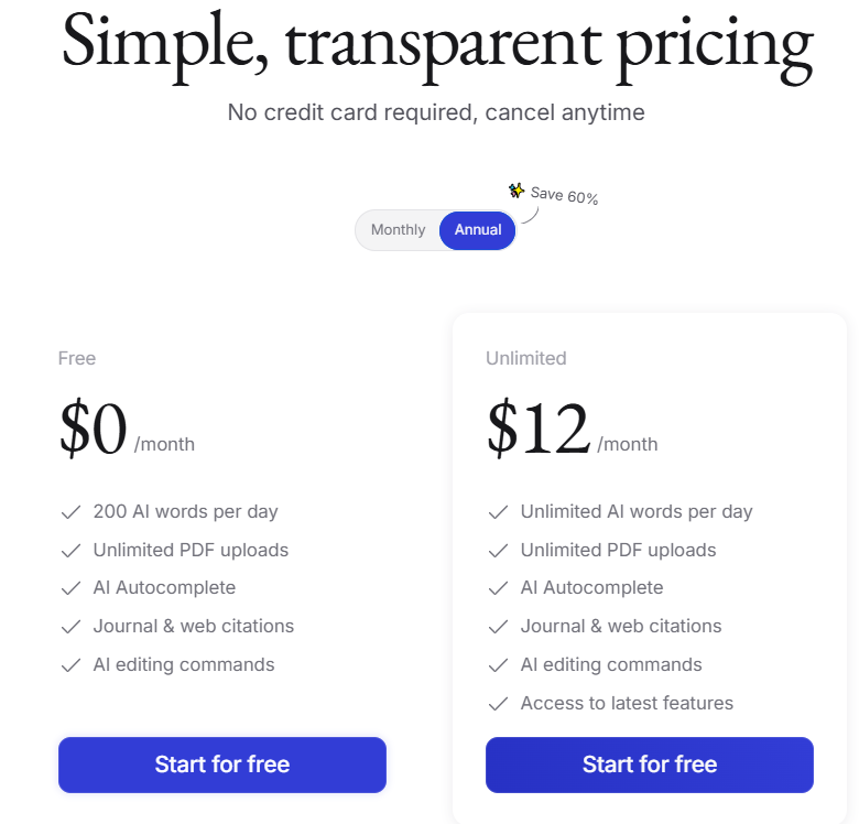 pricing plan of jenni
