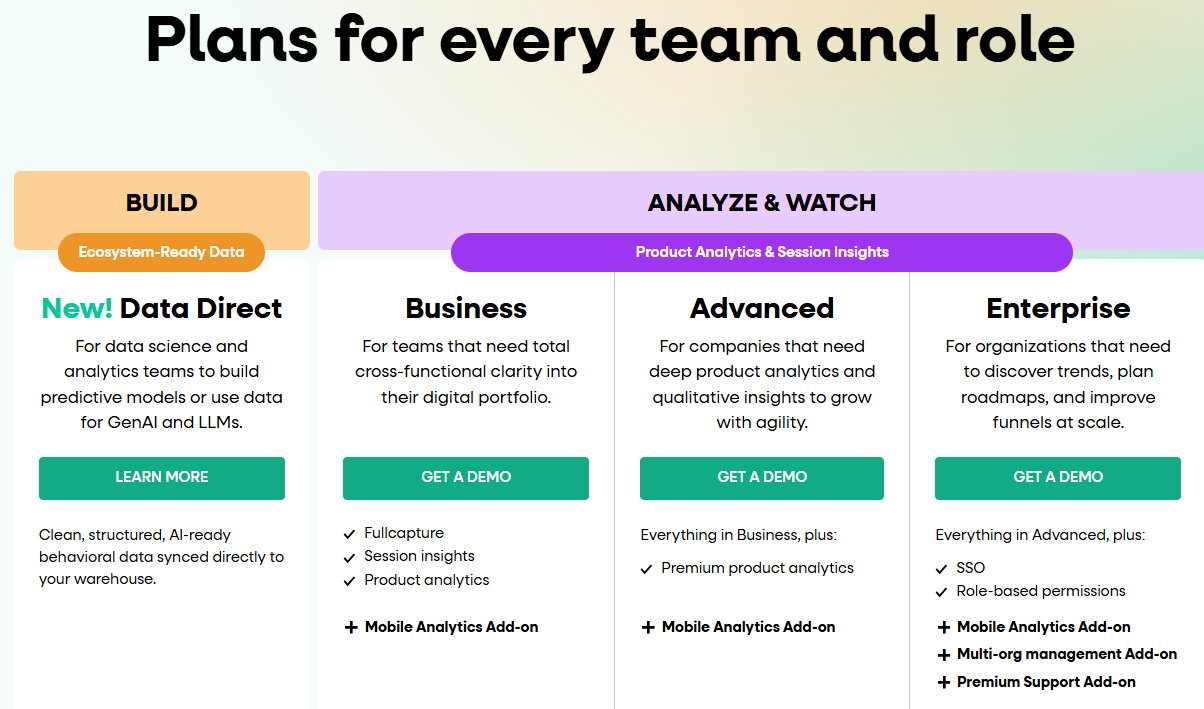 fullstory pricing plan