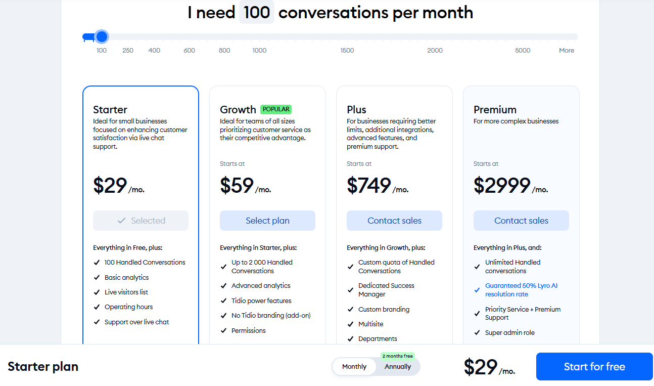 TIDIO 2 | Digital Marketing Community TIDIO pricing plan
