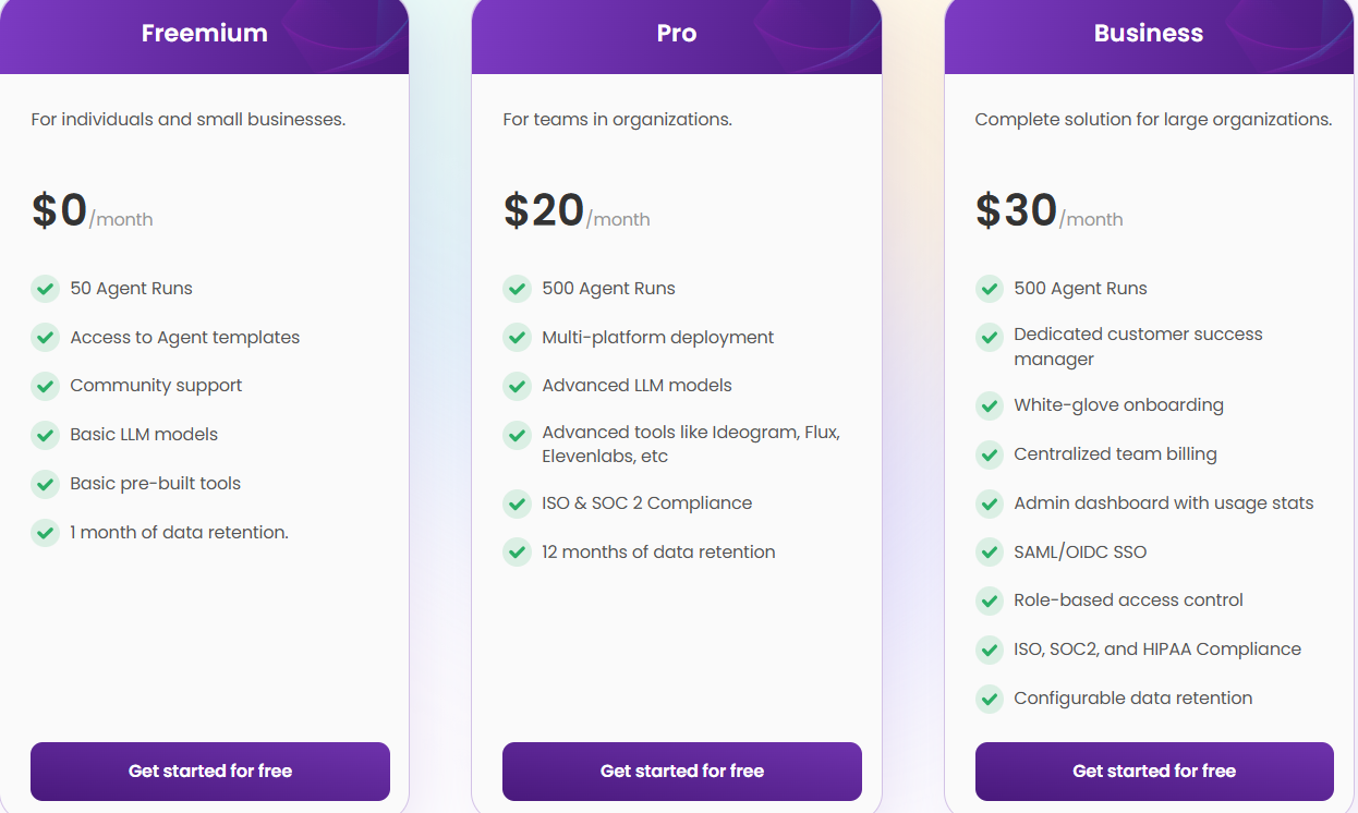 Tars pricing plan