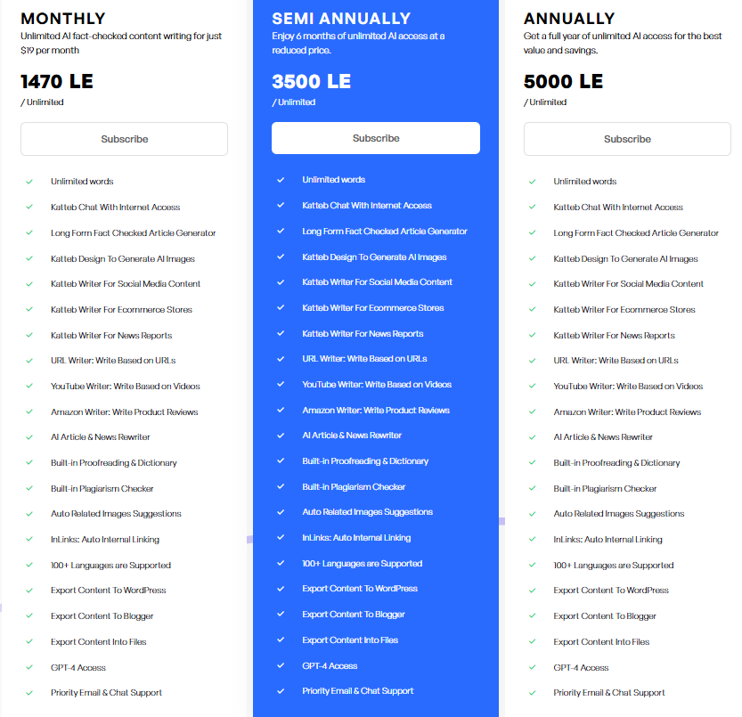 Katteb 3 | Digital Marketing Community Katteb pricing plan