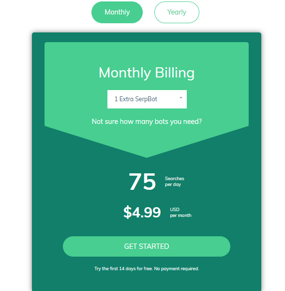 Serprobot pricing plan